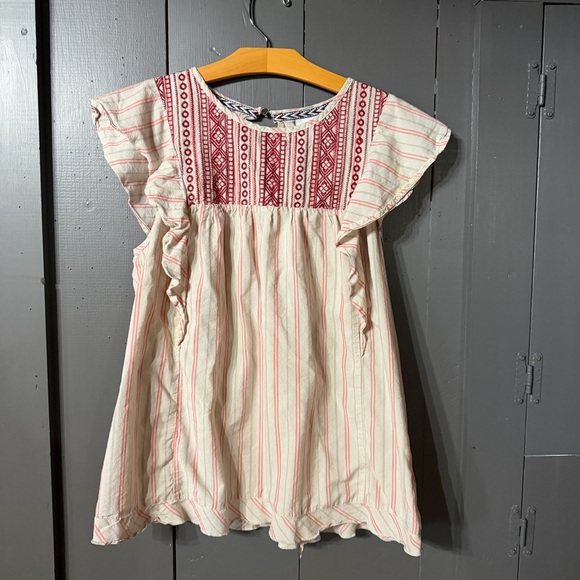 Knox Rose Tops - Knox Rose Red and White Embroidered Top